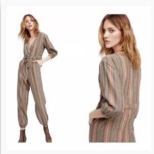 Free People metallic jumpsuit